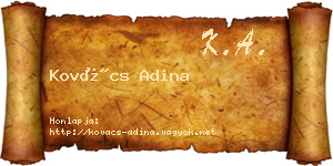 Kovács Adina névjegykártya