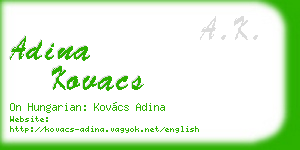 adina kovacs business card